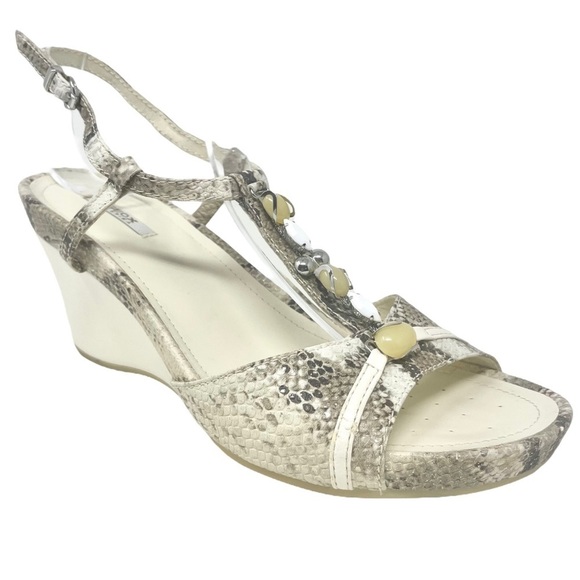 Stylish Snake Print Wedge Sandals - Picture 13 of 13